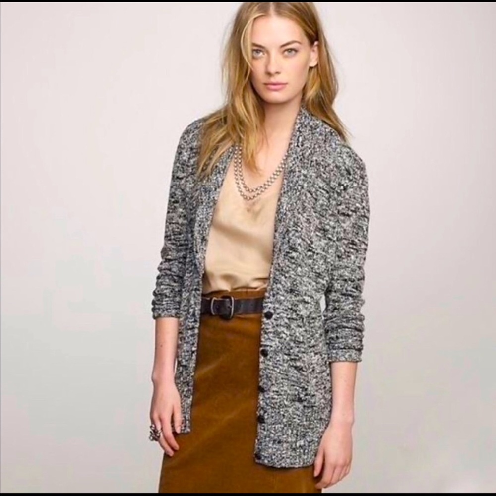 J Crew Button Down Marino Wool Long Cardigan